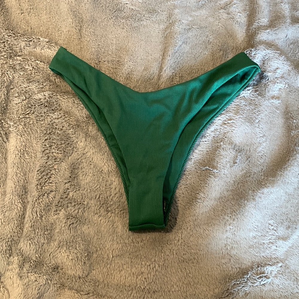 Ribbed Green Bikini Bottoms, NWOT, Size M